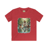 Kids Christian Shirt | Jesus with Baby Otters Funny Christian Kids T Shirt | Joyful Jesus