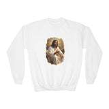 Kids Faith Sweatshirt | Jesus Telling Stories Christian Kids Crewneck Sweatshirt | Joyful Jesus