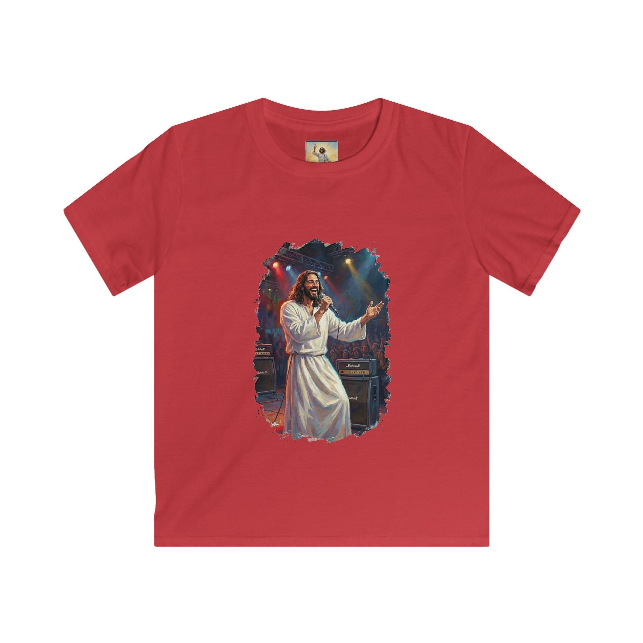 Kids Jesus Shirt | Jesus Singing at a Concert Christian Kids T Shirt | Joyful Jesus