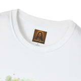 Jesus in the Garden Shirt, Easter Lily Butterfly Art, Christian Spring Tee