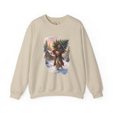 Jesus Christmas Tree Sweatshirt | Jesus Carrying a Christmas Tree Christian Crewneck | Joyful Jesus