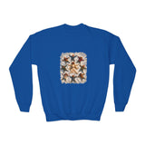 Kids Christmas Jesus Sweatshirt | Snow Angels with Jesus Christian Christmas Kids Crewneck Sweatshirt | Joyful Jesus