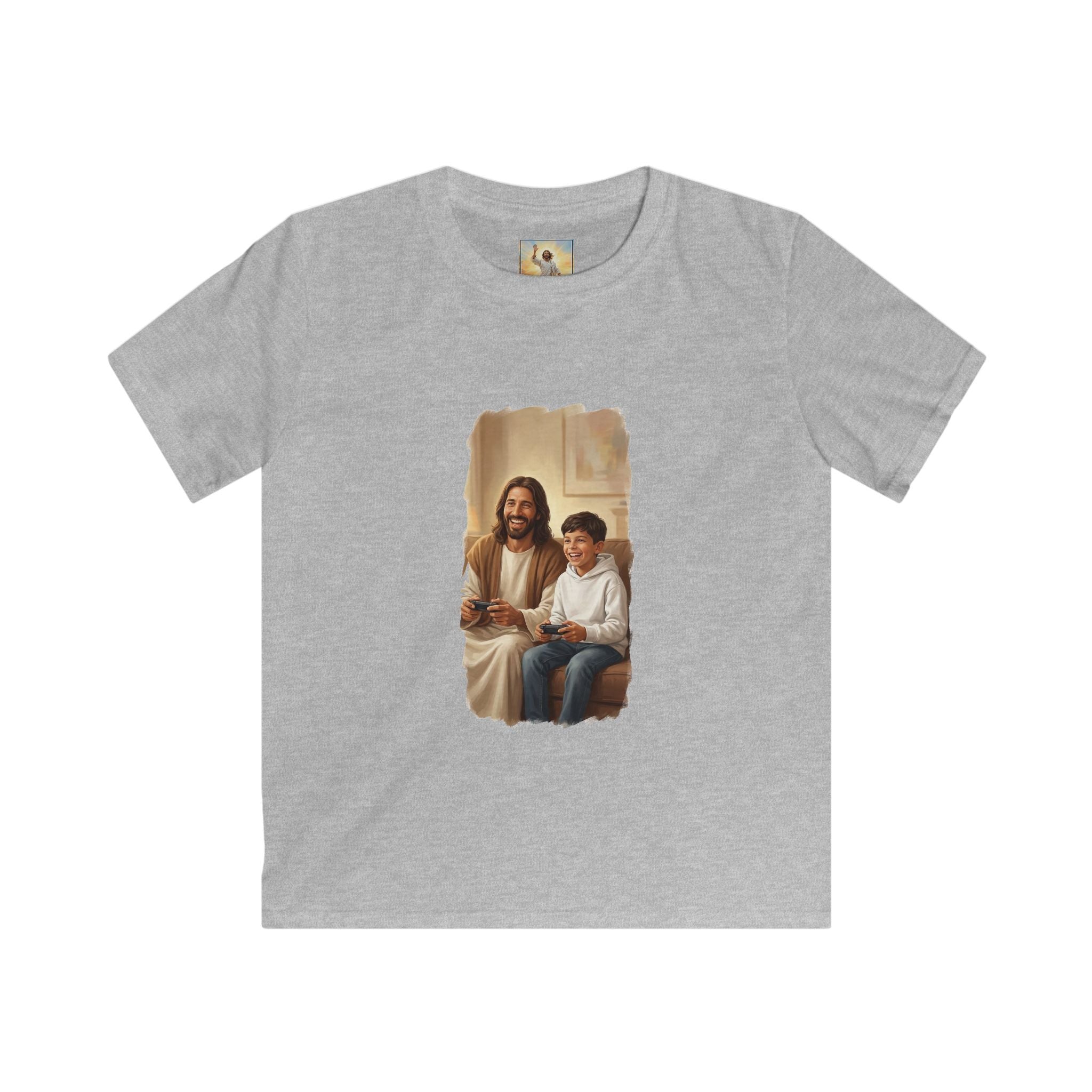 Kids Christian Shirt | Jesus Playing Video Games Funny Jesus Kids T Shirt | Joyful Jesus